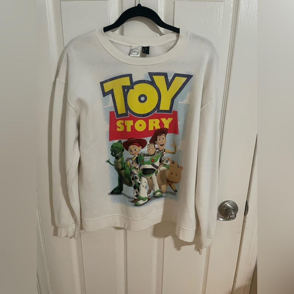 Women’s Disney White Toy Story Sweatshirt Crew Neck sweater